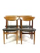 Four dining room chairs in rosewood and upholstered with black leather of Danish design from the ...