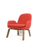 Easy chair with legs of walnut and upholstered with red fabric of Danish design for Normann ...