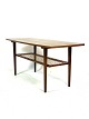 Coffee table in teak with paper cord shelf of Danish design from the 1960s. The table is in ...