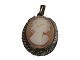 Small Italien Cameo pendant from around 1950 with carved womans face.Marked ...