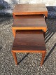 A set of insert tables in rosewood veneer, Haslev furniture factory in the 1960s. Only a few ...