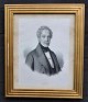 Antique Danish 
gilded frame, 
19th century. 
With lithograph 
by Krogh. Made 
by the painter 
NP ...