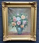 Celli, L (20, 
årh): Roses in 
a vase on a 
table. Oil on 
canvas. Signed. 
47 x 39 cm.
Framed in a 
...