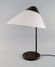 Hans J. Wegner. Opala table lamp in lacquered aluminum and opal glass. Large model. Late 20th ...