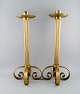 Ivar Ålenius 
Björk for Ystad 
metal. Two 
colossal brass 
floor 
candlesticks. 
Rare model, ...