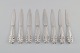 Eight early Georg Jensen Lily of the valley fruit / butter knives in solid 
silver (830). Dated 1915-1930.
