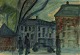 Svend Aage Tauscher (1911-1984), Danish artist. Oil on canvas. Modernist urban 
scenery. Dated 1964.
