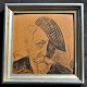 Korn, Hans Jørgen (1888 - 1963) Denmark: Self-portrait. Lead on cardboard. Signed. 18.5 x 18.5 ...