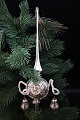 Old glass spire 
for the top of 
the Christmas 
tree in silver 
and small 
bells. Height: 
28cm.