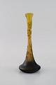 Antique Emile 
Gallé vase in 
yellow frosted 
and green art 
glass carved in 
the form of 
flowers and ...