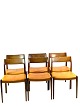 A set of six dining chairs, model 75, in rosewood and patinated leather designed by N.O. Møller ...