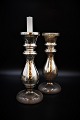 Large antique candlestick in poor man's silver ( Mercury Glass ) from the 1800 century with a ...