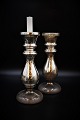 Large antique 
candlestick in 
poor man's 
silver ( 
Mercury Glass ) 

from the 1800 
century with a 
...