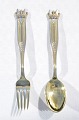 Anton Michelsen Commemorative Spoon and fork, Gilded sterling silver.     Queen Margrethe ...