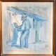 Løndal, Eilar 
(1887 - 1971) 
Denmark: 
Fisherman with 
his net. 
Watercolor. 
Signed.
41 x 40 cm. 
...