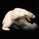 Royal Copenhagen polar bear with seal. #1108. 1st quality. H: 22cm. L: 36cm