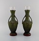 Hippolyte 
François Moreau 
(1832-1927), 
French 
sculptor. A 
pair of antique 
art nouveau 
vases with ...