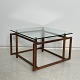 Height 40 cm.Width 60 cm.Beautiful coffee table with glass top from the 1960s.It is very ...