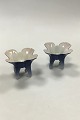 Bing og 
Grondahl Art 
Nouveau A pair 
of small flower 
shaped vases on 
four feet. No 
5001. Measures 
...