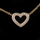 Ole Lynggaard Copenhagen Hearts necklace of 18kt gold. Necklace L: 43cm. Heart: 
12x14mm