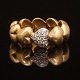 Ole Lynggaard Copenhagen 14kt gold heartring with diamonds. Ringsize 59