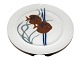 Bing & Grondahl test dinner plate decorated with fish on the White Koppel shape.The artist ...