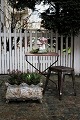 Old French cafe table in trimmed iron with a super fine patina. The table is finished and ...