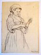 Tornøe, Wentzel 
(1844 - 1907) 
Denmark: Sketch 
for composition 
with Italian 
woman. Lead on 
paper. ...