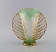 Pierre Gire (1901-1984), aka Pierre d'Avesn. Rare art deco vase in clear and green mouth-blown ...