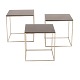 Poul Kjærholm PK set of 3 small tablesSteel with acrylic topsH: 25, 27 & 28cm. Tops: ...