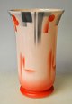 Art deco vase, 1920 - 30. Danmark. Light red glass with paintings in geometric patterns. H .: 16 ...