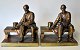 Ronson bookends in patinated metal, approx. 1900, USA. Bookends depicting President Abraham ...