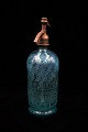Decorative old 
French glass 
siphon in 
turquoise blue 
color from old 
cafe with 
engraved 
writing ...