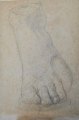 Tornøe, Wentzel (1844 - 1907) Denmark: Sketch - a foot. Lead on paper. Verso stamped. 33 x 21 ...