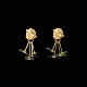 Lapponia. 14k Gold Earrings with Aventurine - Björn Weckström.Designed by Björn Weckström (b. ...