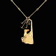 Lapponia. 14k Gold Necklace with Aventurine - Björn Weckström - 1975Designed by Björn ...