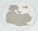 Platte med motiv af dame i guld og grå farver i porcelæn, Bjørn Winnblad
Flot stand
