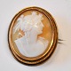 Oval Came brooch, 19th century. Italy. Decoration in the form of a woman in profile. With ...