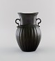 Just Andersen. Vase in disko metal. 1940s. Model number 132.Measures: 18.5 x 12.5 ...