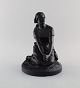 L. Hjorth, Denmark. Figure in black terracotta. Jeanne d