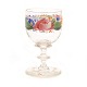 An enamel decorated wine glass. Circa 1860. H: 11,9cm