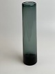 Large cylindrical vase designed by Per Lutken for Holmegaard in 1958 of gray / smokey colored ...