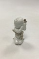 Bing & Grondahl Blanc de Chine Figurine of Child with seaweed. With gold decoration No 2267