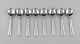 Rare Georg Jensen Koppel cutlery. Eight sorbet spoons in sterling silver and 
stainless steel.
