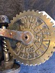 Tool - we think for the handcraft - from Lervad & Søn - Askov - Vejen, Denmark
A kind og flying / balance wheel 
Abour 1900
The wheel is with brass and very "beautiful"
Sorry, but we do not know what the purpose of it was/is