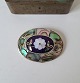 Beautiful 
Mexican Abelone 
Brooch / 
Pendant 
Stamp: Mexico 
- Alpacca 
Dimensions: 
3.8 x 5 cm.