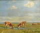 Lassen, Aksel 
M. (1869 - 
1946) Denmark: 
Cows at 
Saltholm. 
Signed 1946. 
Oil on canvas. 
s0 x 29 ...