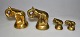 Weights designed as elephants, 4 pcs. Aisen, 20th century H .: 2.5 - 4.5 cm.Sold only together.