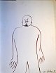 Gislason, Jon (1955 -) Denmark: A standing man. Ink on paper. Signed 1995. 36 x 27 cm.Unframed.