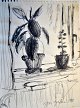 Gislason, Jon 
(1955 -) 
Denmark: Potted 
plants in a 
window. Lead on 
paper. Signed 
1988. 30.5 x 23 
...